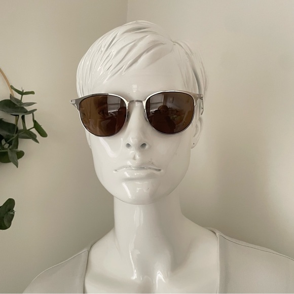 SAINT LAURENT silver brown aviator Sunglasses - Picture 2 of 6